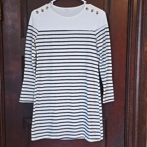SHEIN Black and White Striped Kids Dress